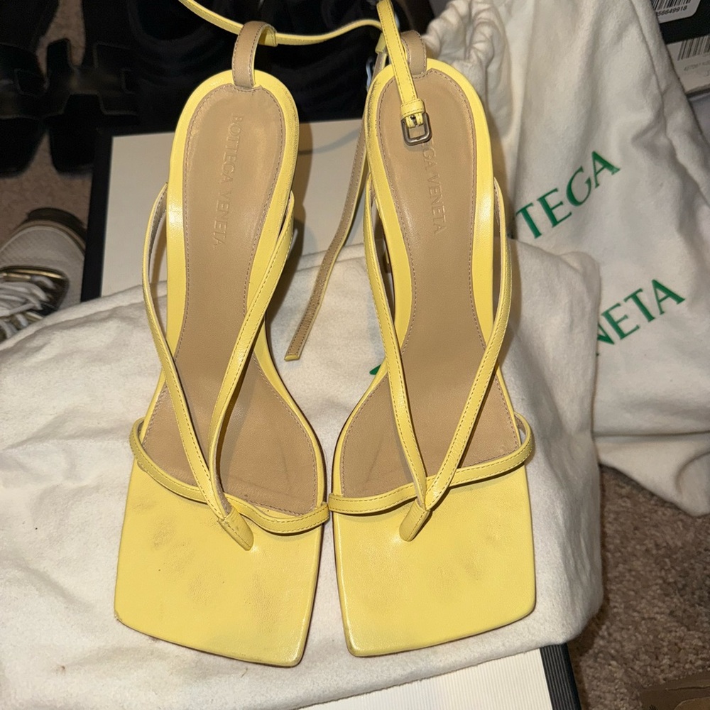 Bottega Veneta Sunny Yellow Strappy Heels